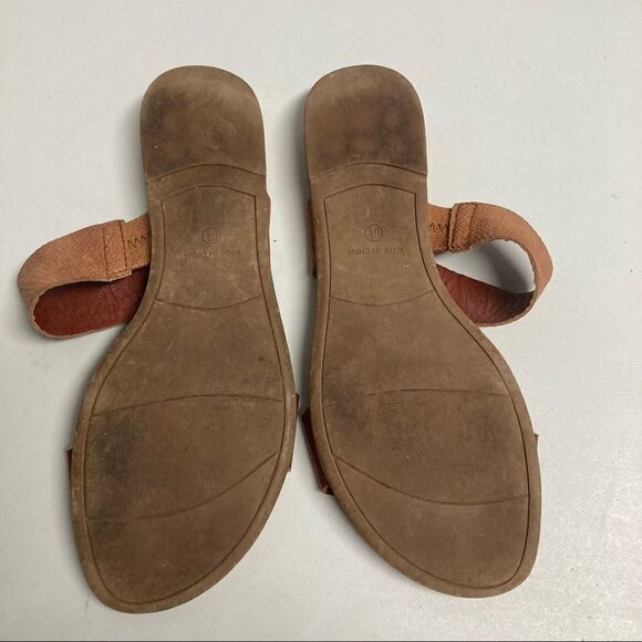 AMERICAN RAG, Slip on Brown Sandal, Size 6.5, Women’s, two straps, 1” heel - Picture 5 of 8